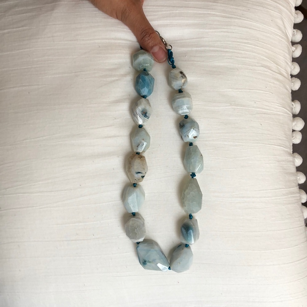Ocean blue and white necklace
